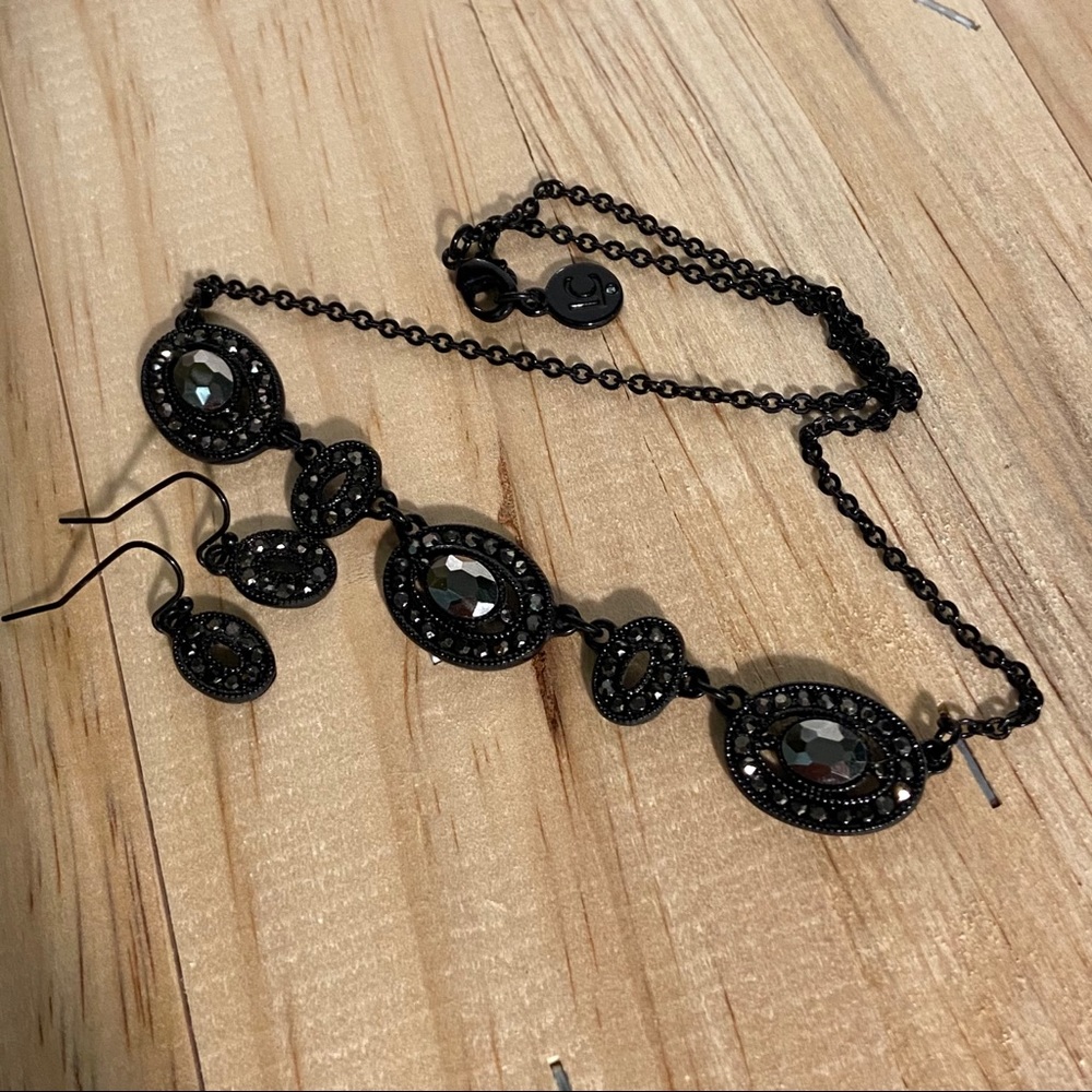 Black Gemstone Fashion Jewelry Set